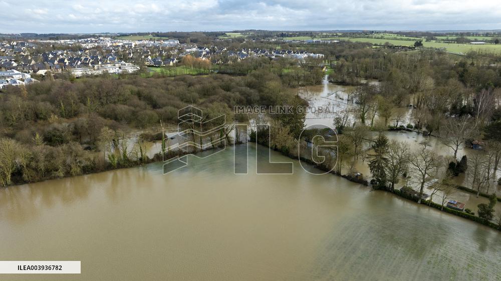 Inondations At Ille et Vilaine - France