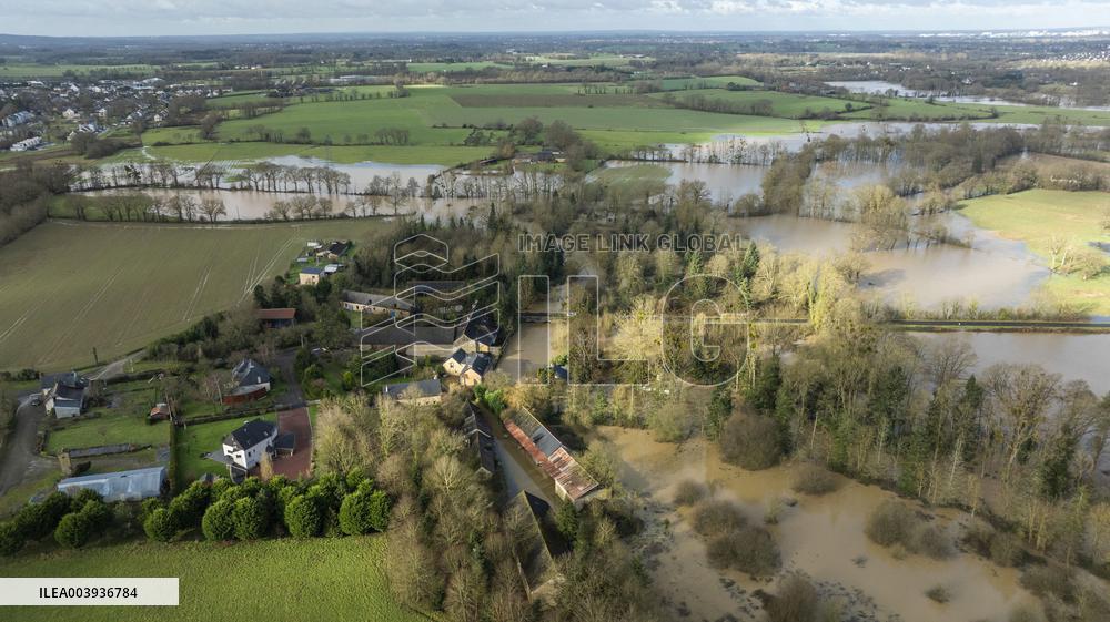 Inondations At Ille et Vilaine - France