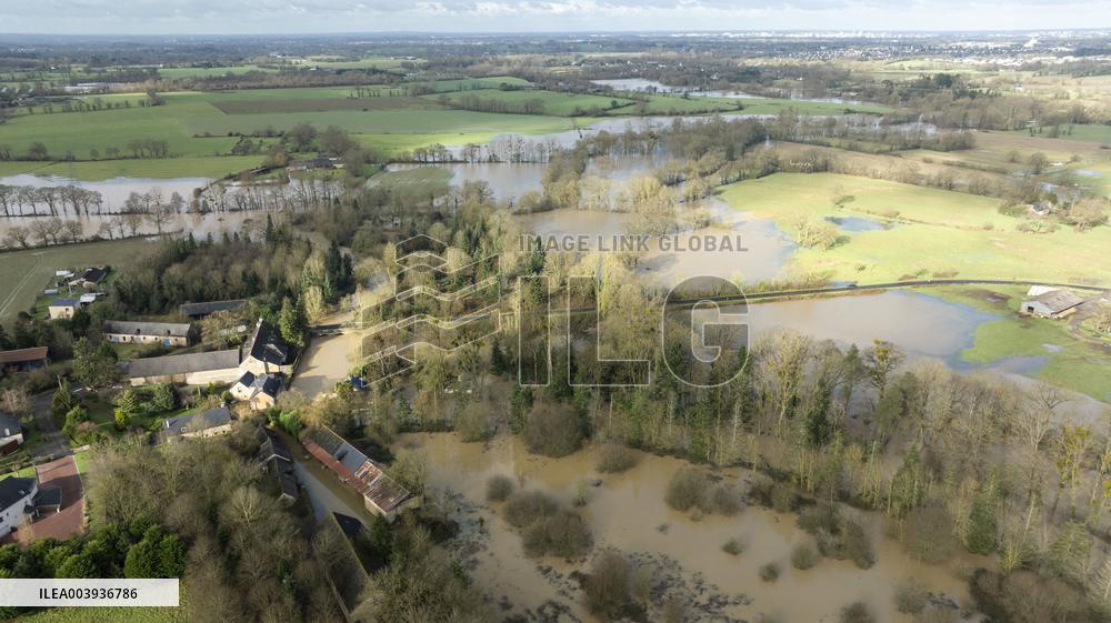Inondations At Ille et Vilaine - France