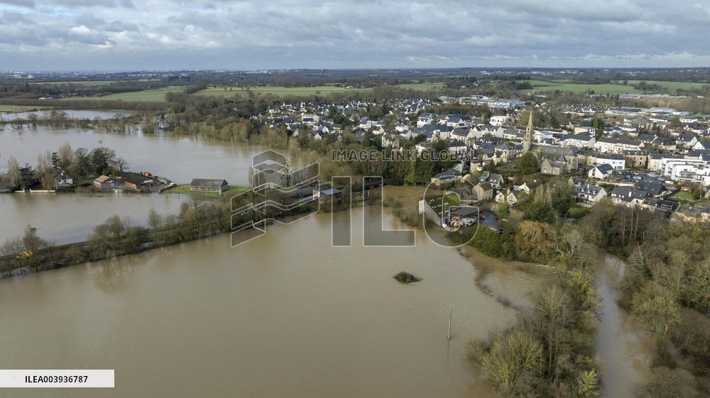 Inondations At Ille et Vilaine - France