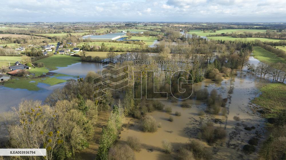 Inondations At Ille et Vilaine - France