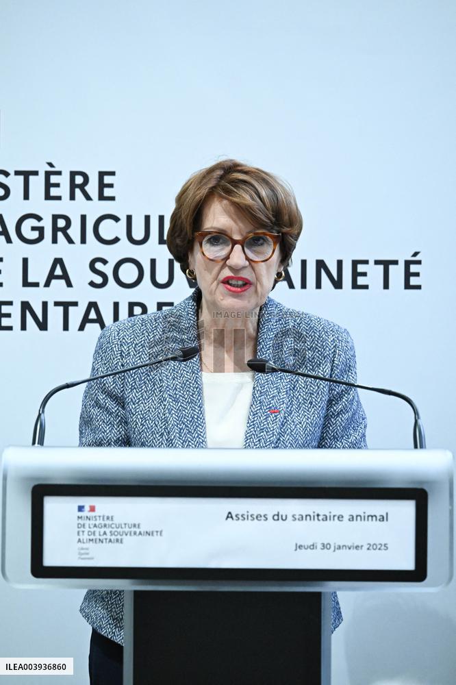 Annie Genevard During The Animal Health Conference - Paris