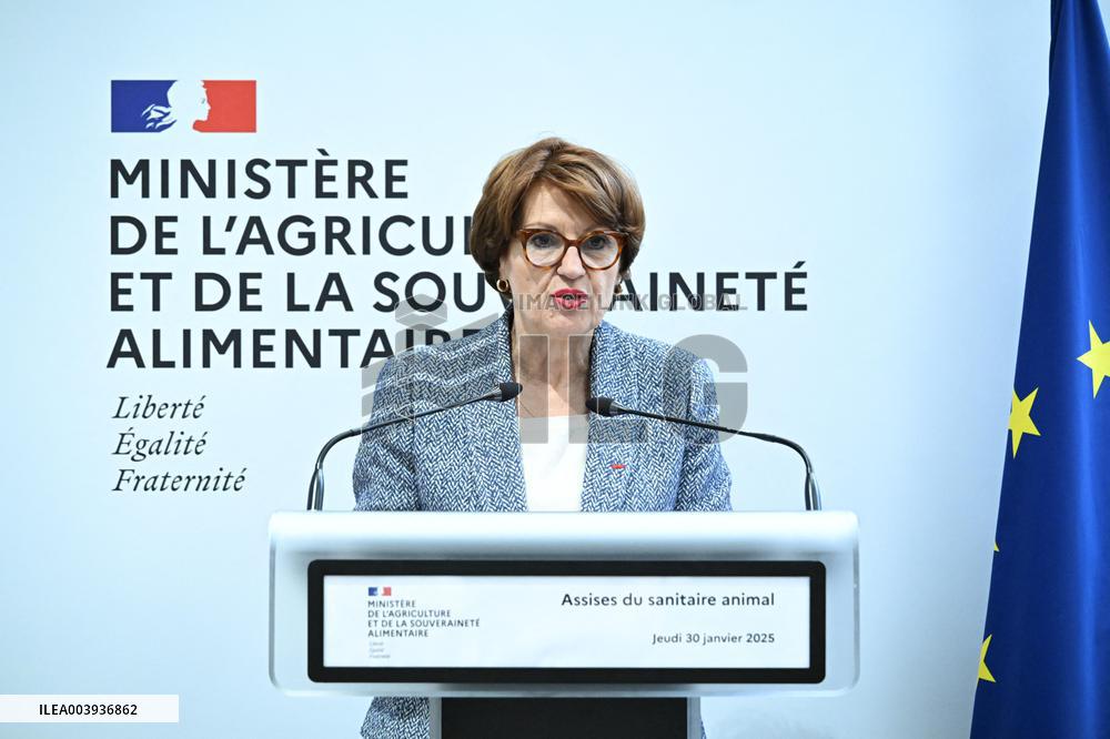 Annie Genevard During The Animal Health Conference - Paris