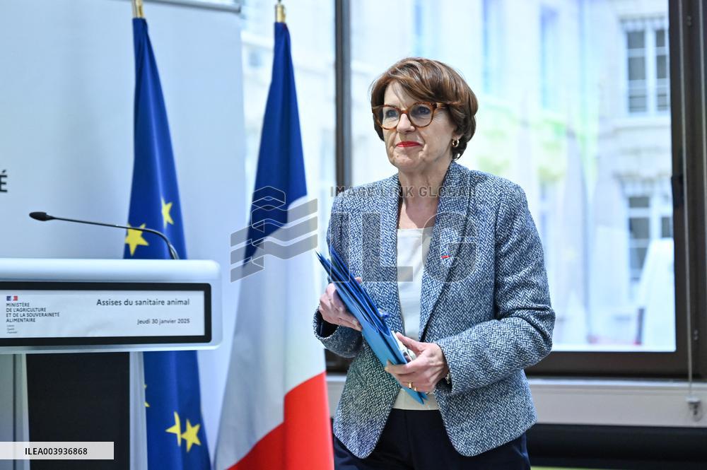 Annie Genevard During The Animal Health Conference - Paris