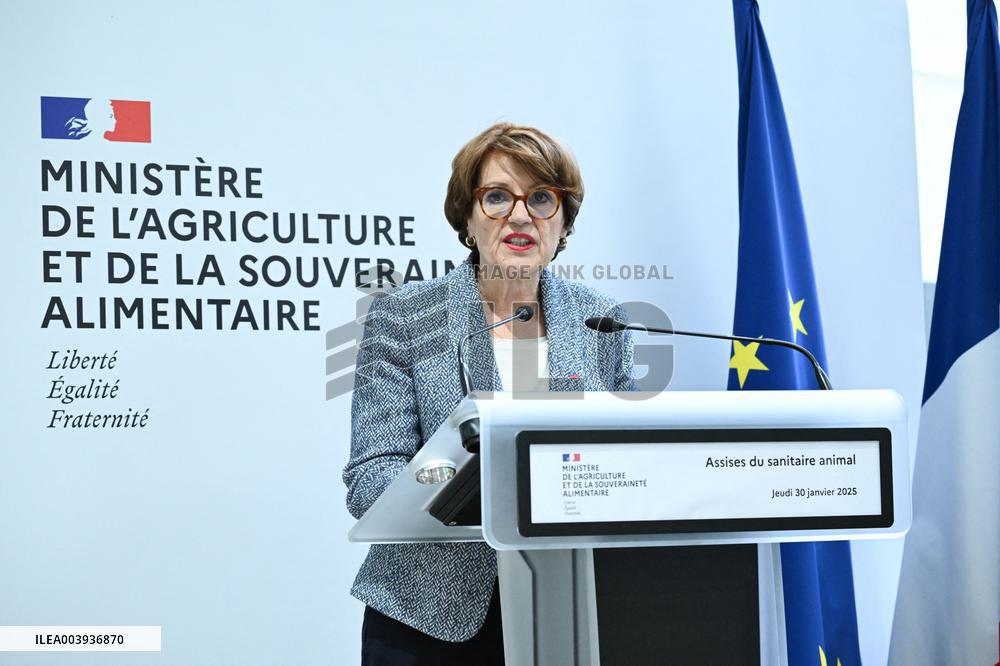 Annie Genevard During The Animal Health Conference - Paris