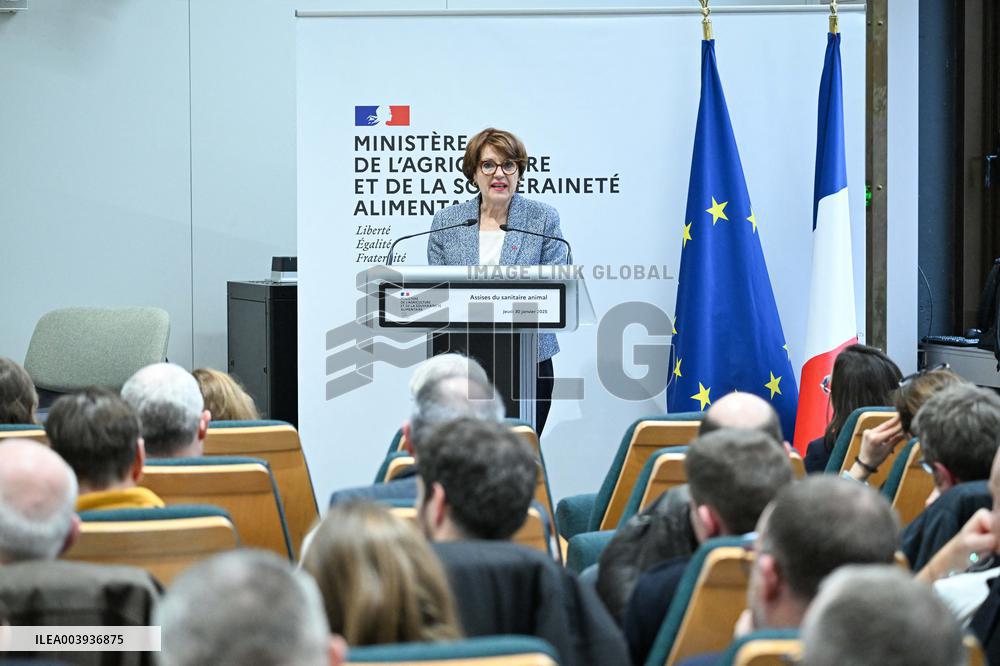 Annie Genevard During The Animal Health Conference - Paris