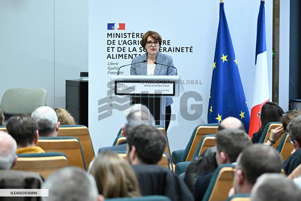 Annie Genevard During The Animal Health Conference - Paris