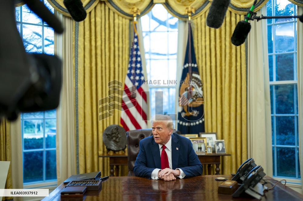 President Donald Trump Signs Two Executive Orders After Reagan Airport Crash