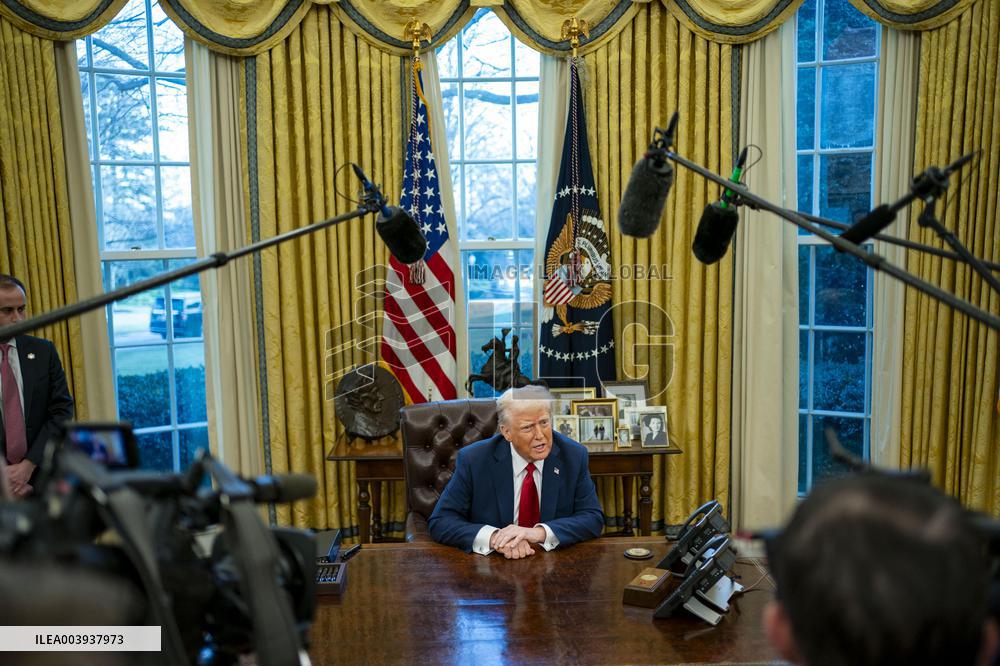 President Donald Trump Signs Two Executive Orders After Reagan Airport Crash