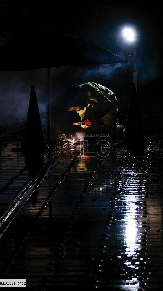 Late-Night Tramway Repairs In Historical Center - Gent