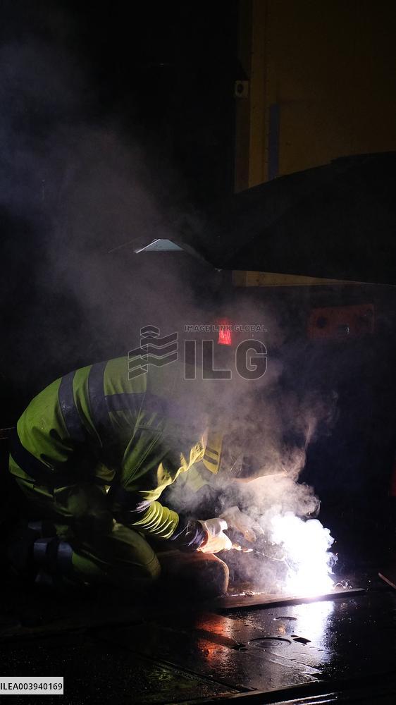 Late-Night Tramway Repairs In Historical Center - Gent