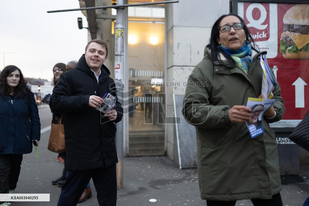 Louis Boyard argue with Kristell Niasme prior municipal elections - Villeneuve Saint-Georges RL