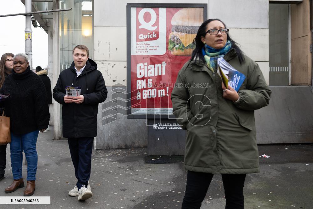 Louis Boyard argue with Kristell Niasme prior municipal elections - Villeneuve Saint-Georges RL