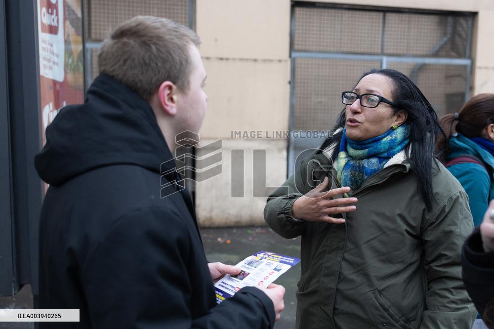 Louis Boyard argue with Kristell Niasme prior municipal elections - Villeneuve Saint-Georges RL