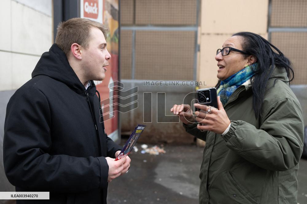 Louis Boyard argue with Kristell Niasme prior municipal elections - Villeneuve Saint-Georges RL