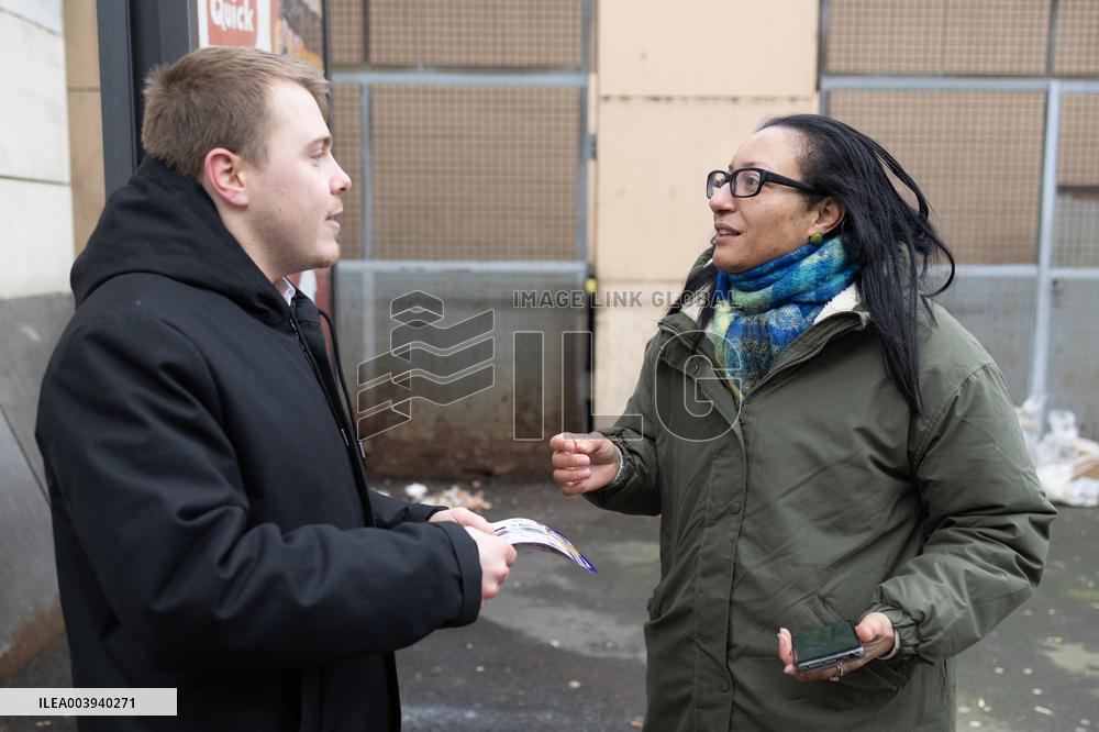 Louis Boyard argue with Kristell Niasme prior municipal elections - Villeneuve Saint-Georges RL