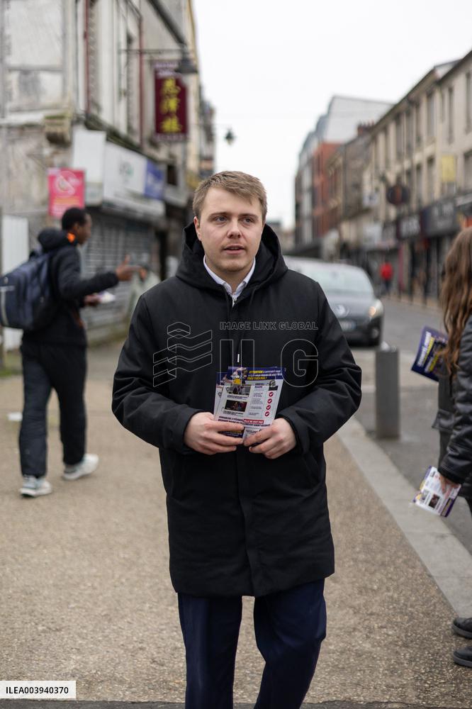 Louis Boyard campaigning for the municipal elections - Villeneuve Saint-Georges RL