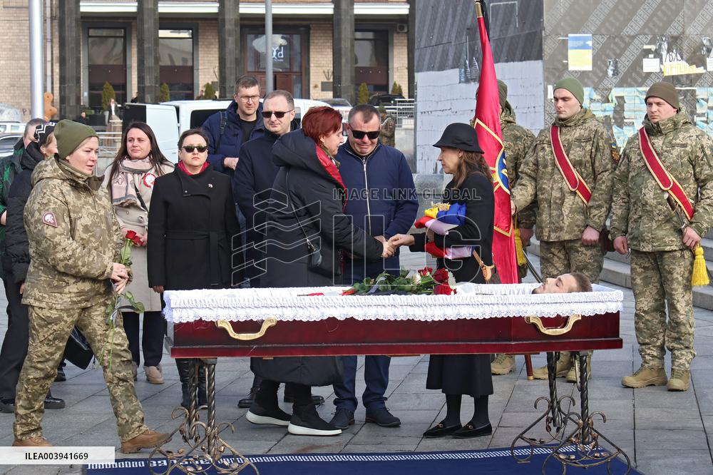 Memorial ceremony for Polish military volunteer Filip Antosiak in Kyiv