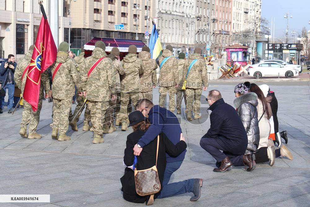 Memorial ceremony for Polish military volunteer Filip Antosiak in Kyiv