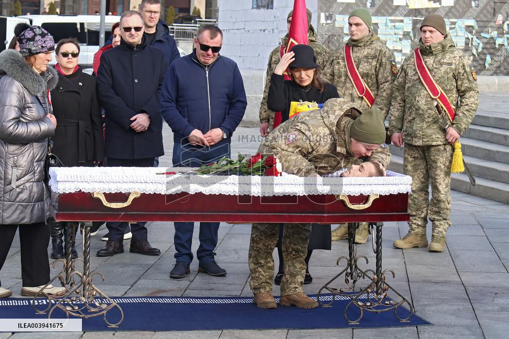 Memorial ceremony for Polish military volunteer Filip Antosiak in Kyiv