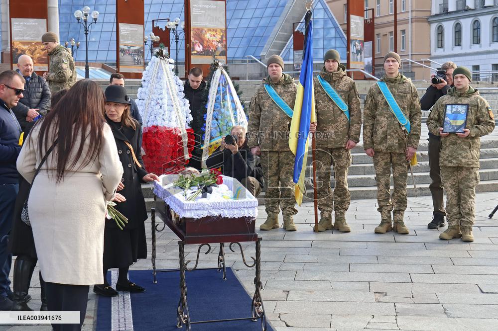 Memorial ceremony for Polish military volunteer Filip Antosiak in Kyiv