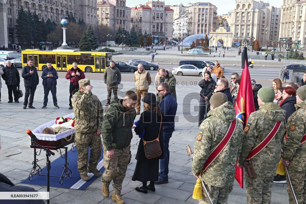 Memorial ceremony for Polish military volunteer Filip Antosiak in Kyiv