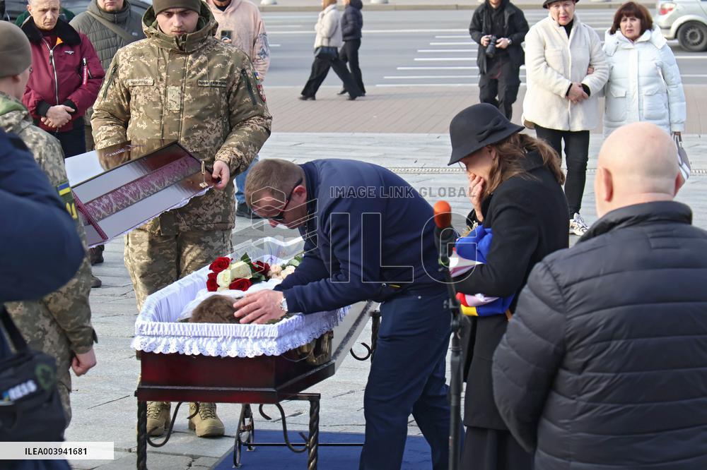 Memorial ceremony for Polish military volunteer Filip Antosiak in Kyiv