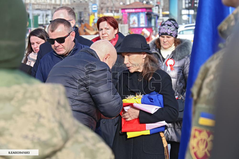Memorial ceremony for Polish military volunteer Filip Antosiak in Kyiv