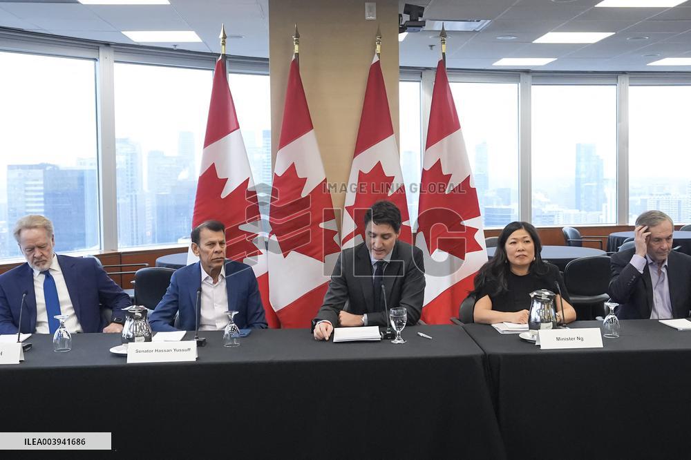 Justin Trudeau At Canada-US Relations Meeting - Toronto