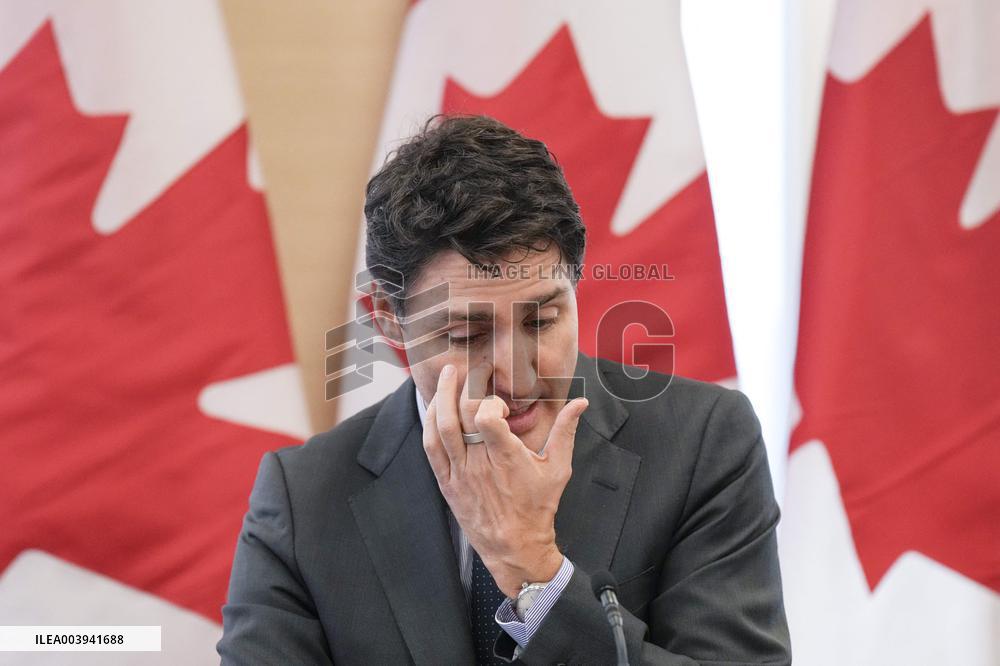 Justin Trudeau At Canada-US Relations Meeting - Toronto
