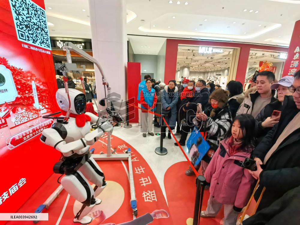 AI Robot Perform at Temple Fair in Beijing
