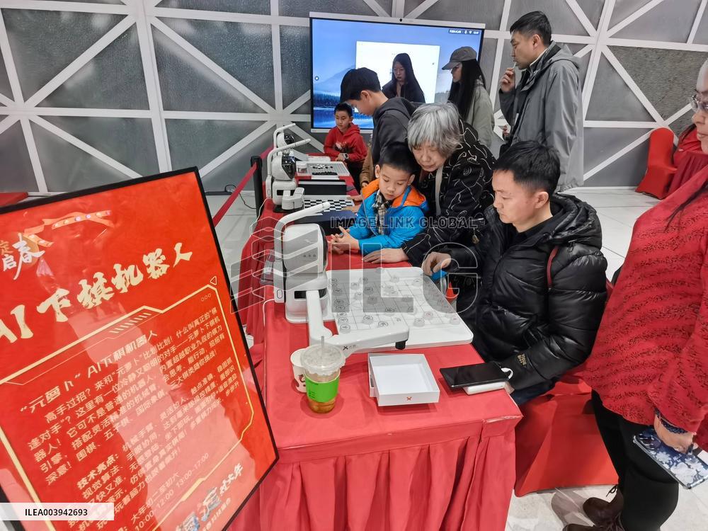 AI Robot Perform at Temple Fair in Beijing