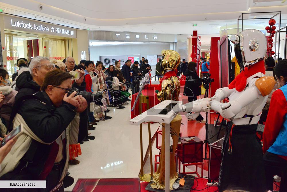 AI Robot Perform at Temple Fair in Beijing