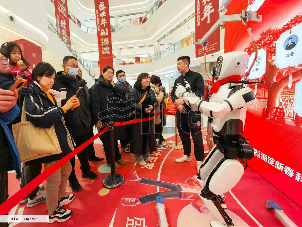 AI Robot Perform at Temple Fair in Beijing