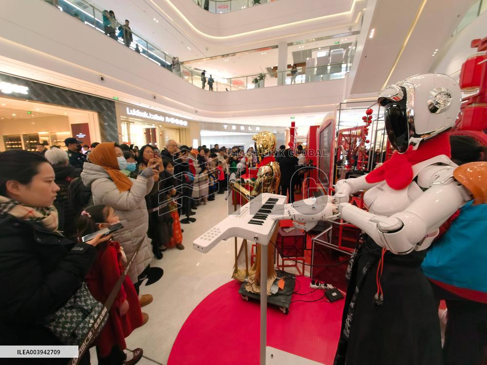 AI Robot Perform at Temple Fair in Beijing