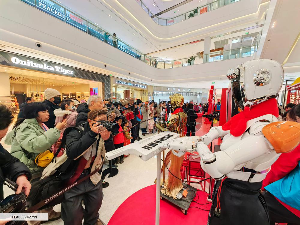 AI Robot Perform at Temple Fair in Beijing