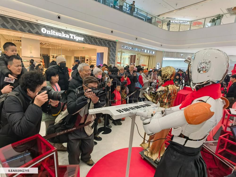 AI Robot Perform at Temple Fair in Beijing