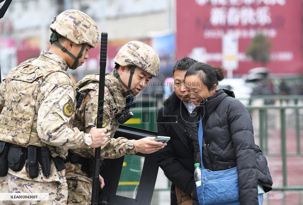 Police Patrol During Spring Festival Holiday in Guiyang