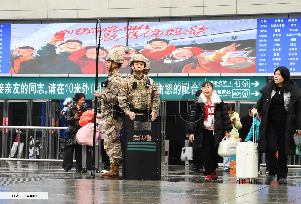 Police Patrol During Spring Festival Holiday in Guiyang