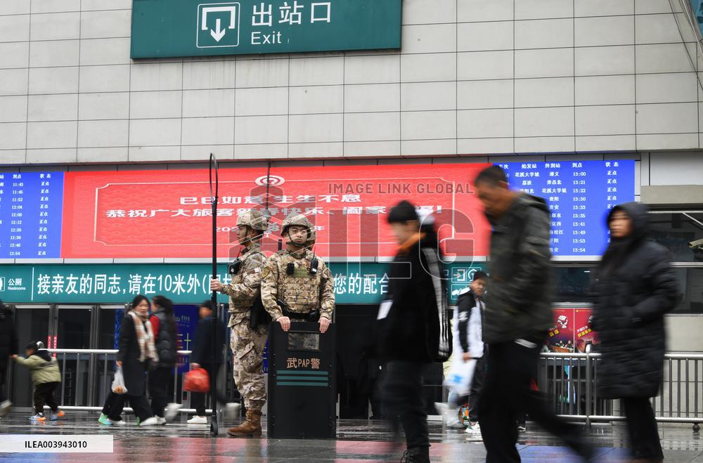 Police Patrol During Spring Festival Holiday in Guiyang
