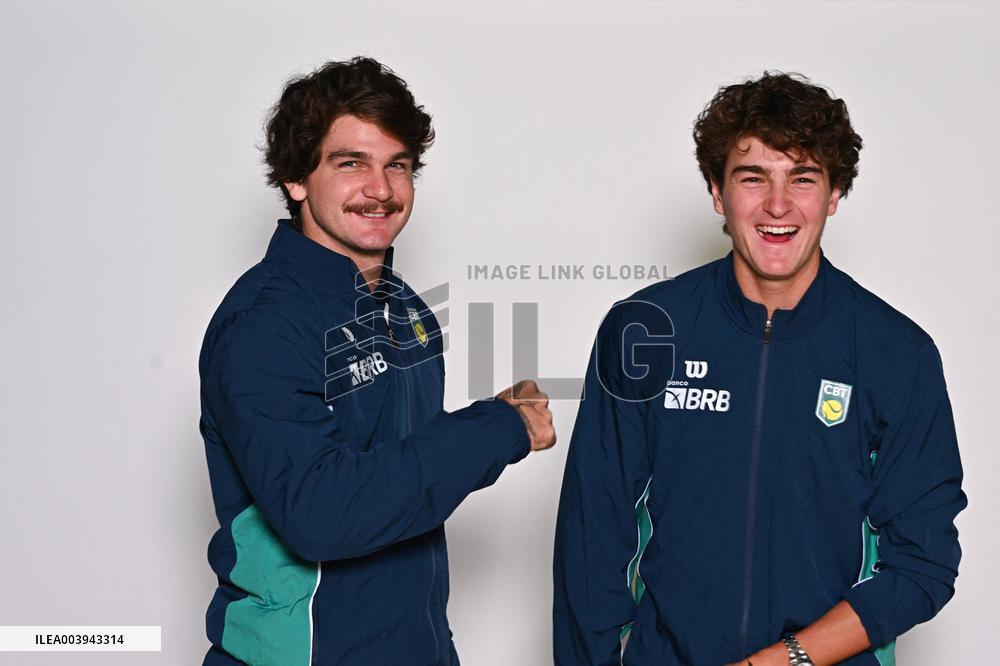 Portraits of players at the 2025 Davis Cup first round qualifier - Orleans