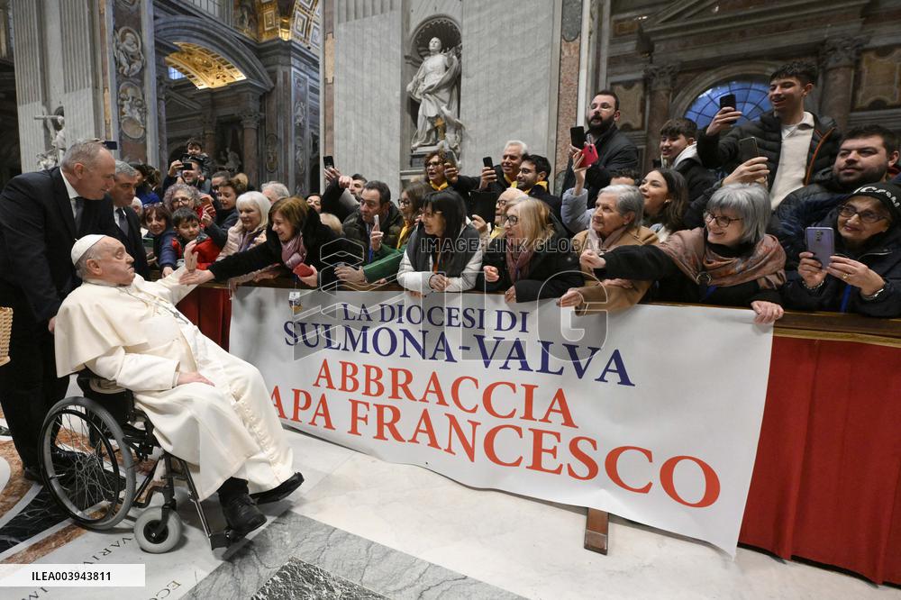 Pope at Jubilee audience for pilgrimage of the Sulmona-Valva dioceses