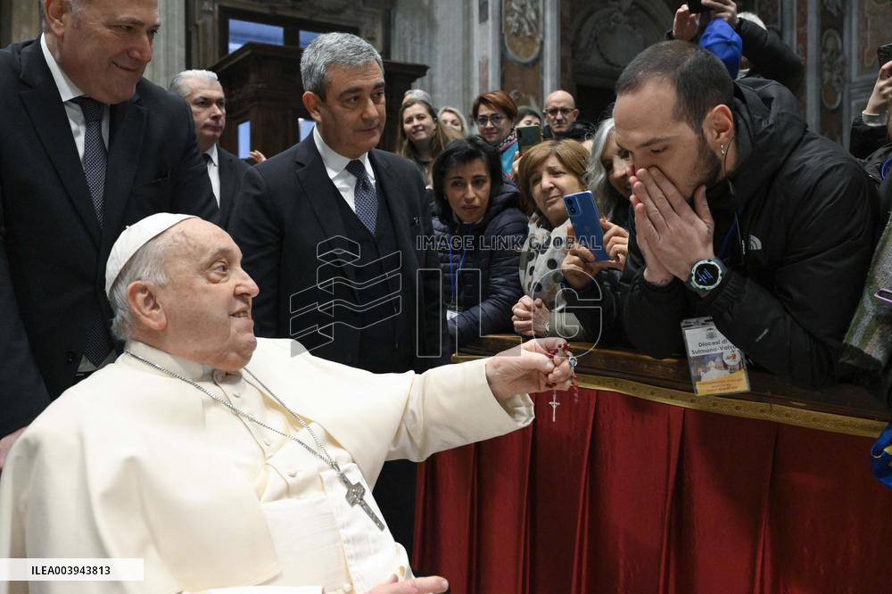 Pope at Jubilee audience for pilgrimage of the Sulmona-Valva dioceses