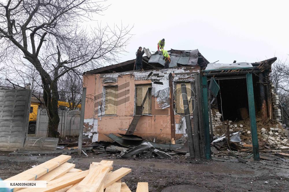 Aftermath Of Russian Drone Strike - Kharkiv