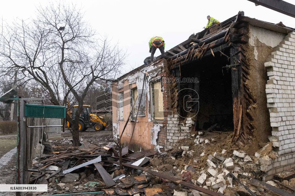 Aftermath Of Russian Drone Strike - Kharkiv