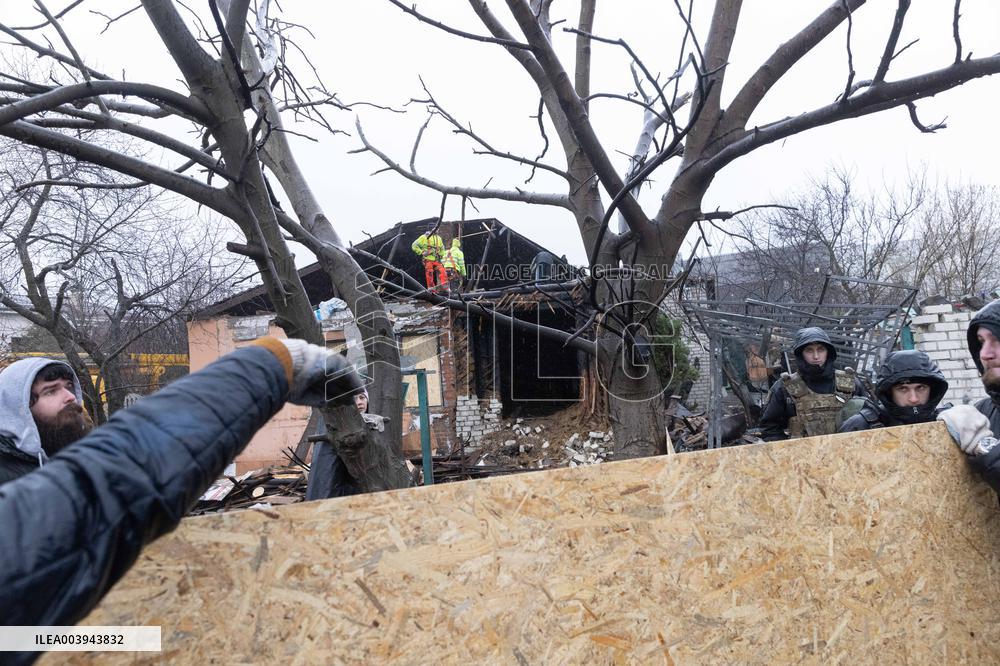 Aftermath Of Russian Drone Strike - Kharkiv