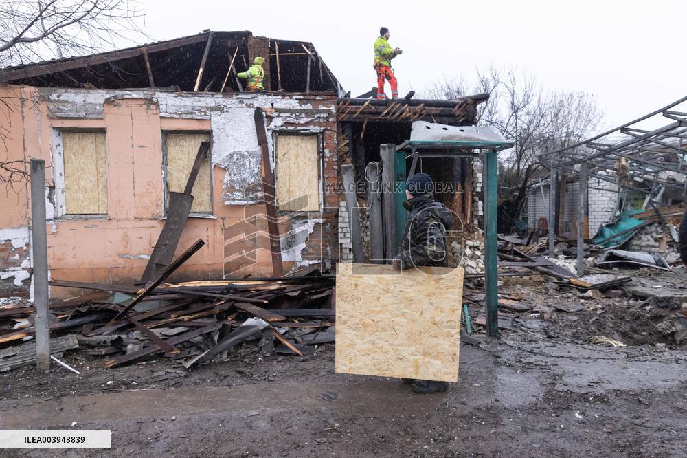 Aftermath Of Russian Drone Strike - Kharkiv