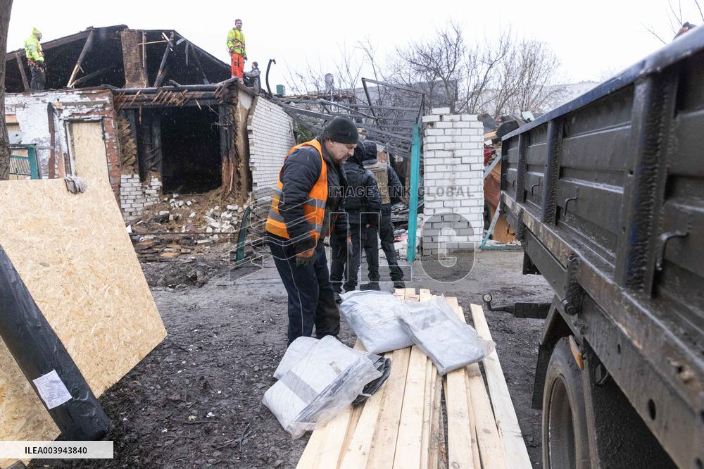 Aftermath Of Russian Drone Strike - Kharkiv