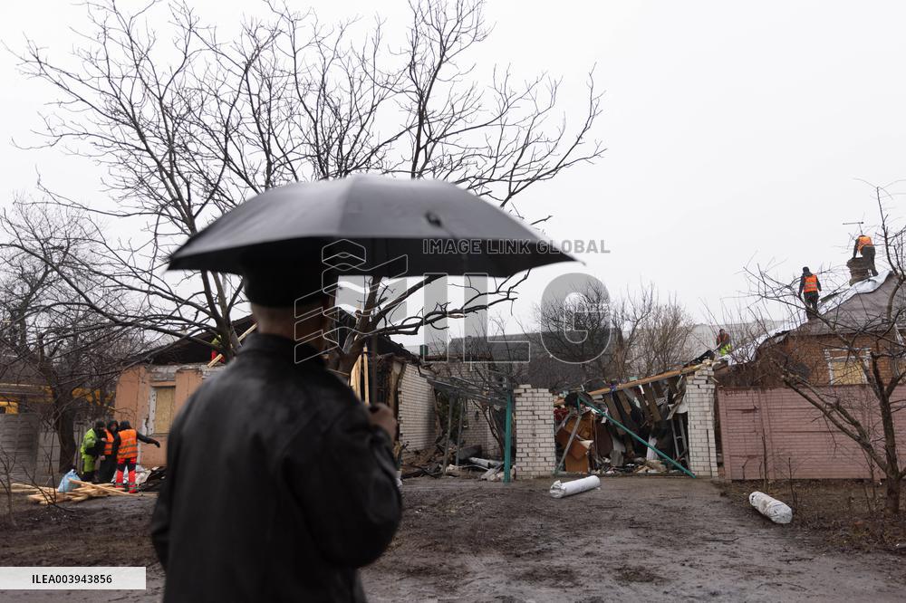 Aftermath Of Russian Drone Strike - Kharkiv