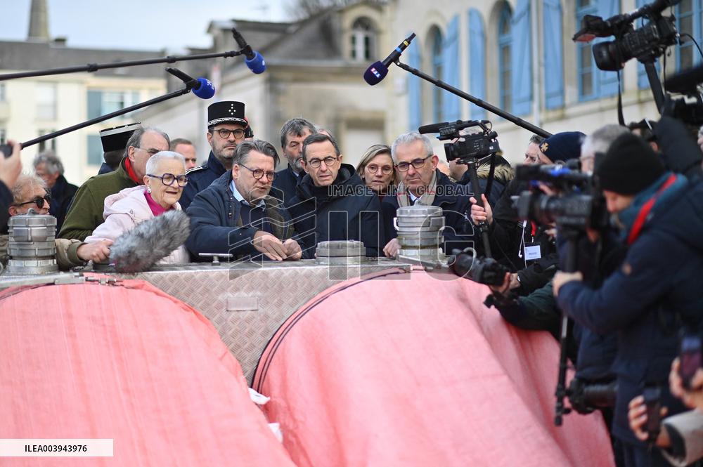 Bruno Retailleau and Agnès Pannier-Runacher visit Redon after floods